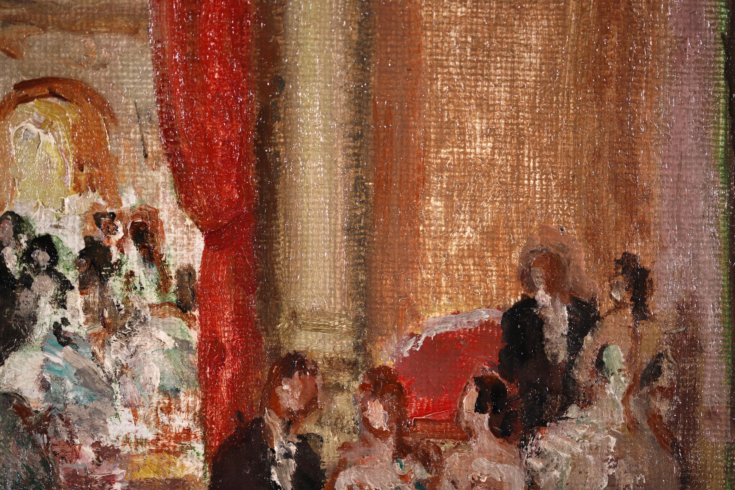The Ball - Post Impressionist Oil, Elegant Dancers in Interior by Marcel Cosson 3