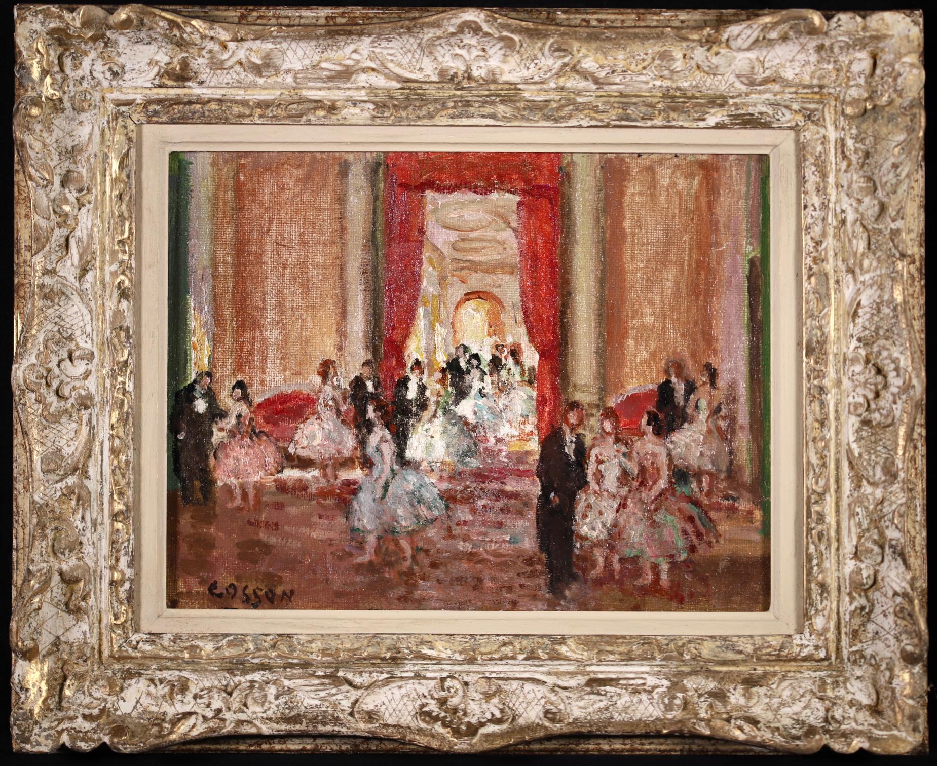 The Ball - Post Impressionist Oil, Elegant Dancers in Interior by Marcel Cosson