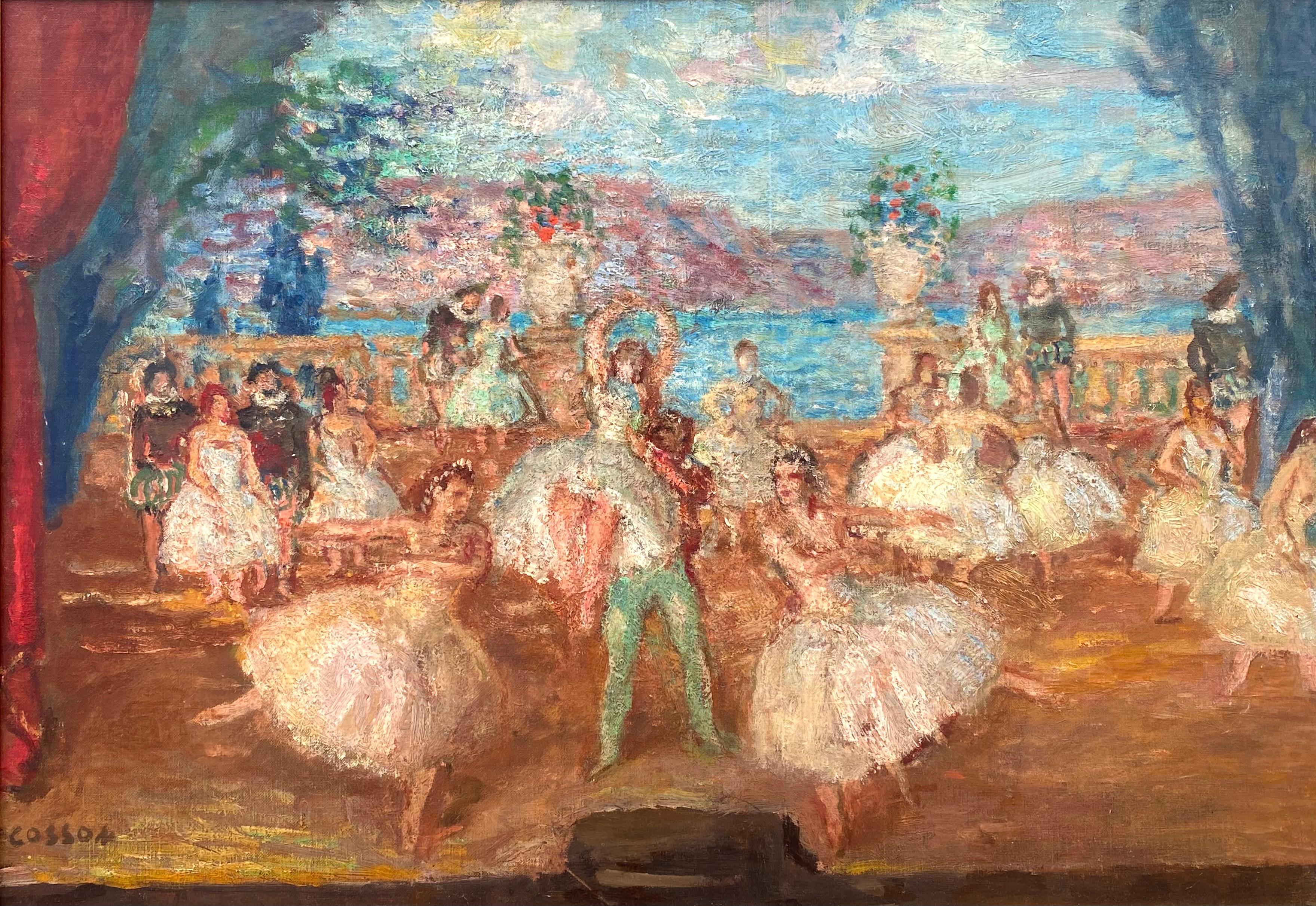 Figurative Painting di Jean-Louis-Marcel Cosson - "Lo spettacolo di danza classica"