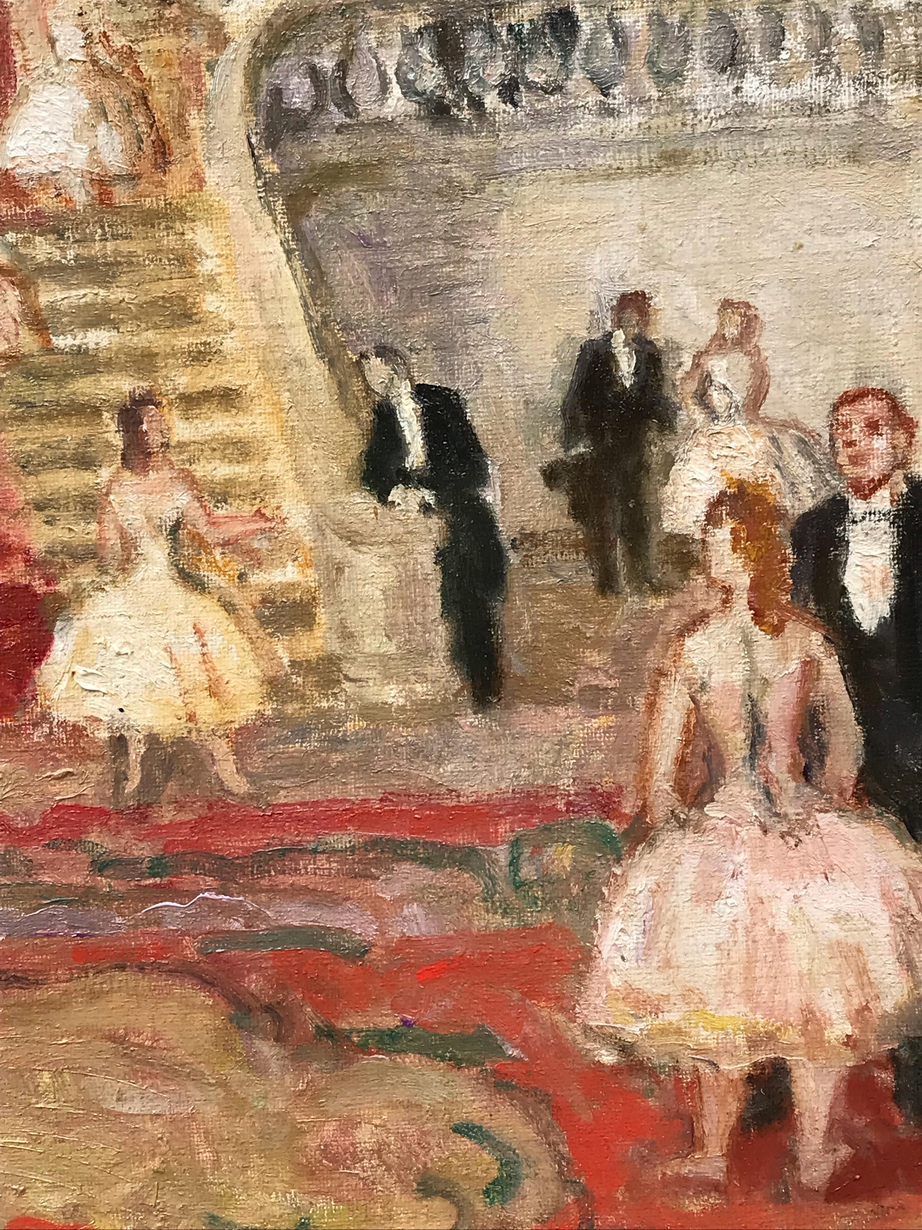 L'Opéra Garnier à Paris - Marron Figurative Painting par Jean-Louis-Marcel Cosson