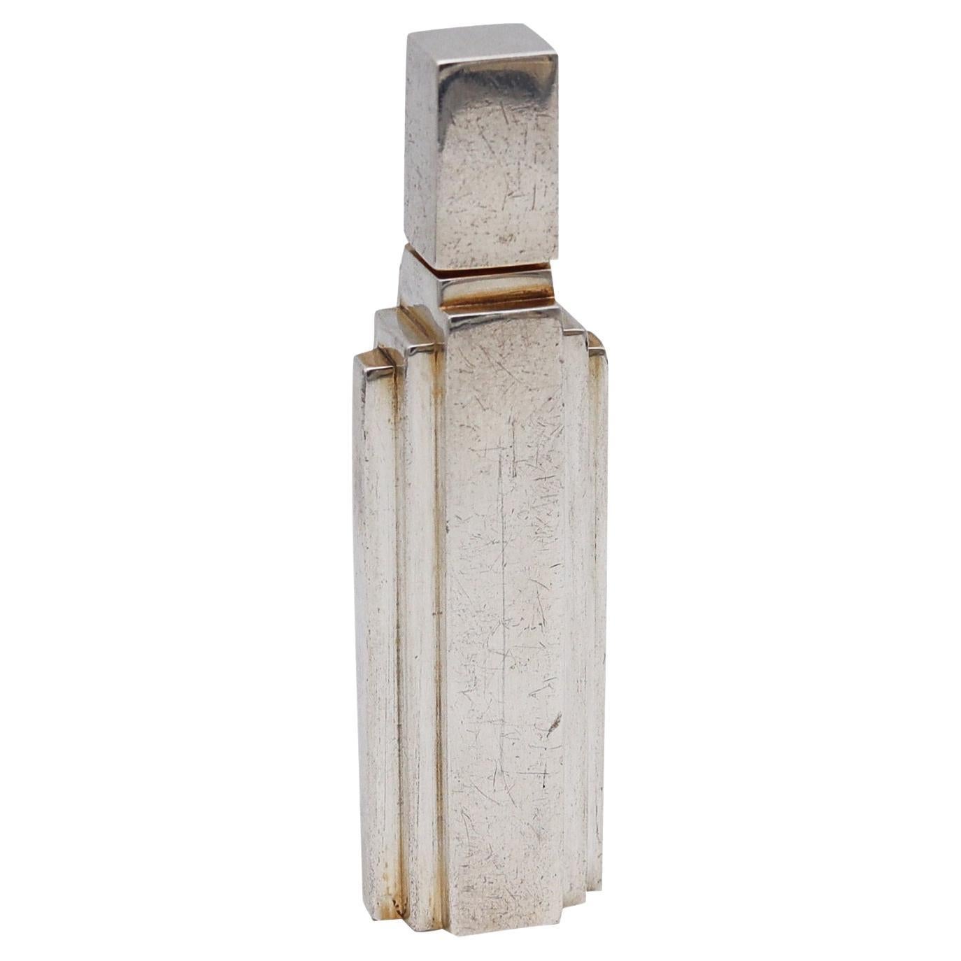 Jean Louis Scherrer Art Deco Wolkenkratzer-Parfümflasche in .925 Sterlingsilber