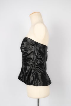 Jean-Louis Scherrer Black Bustier Top with a Metallic Effect
