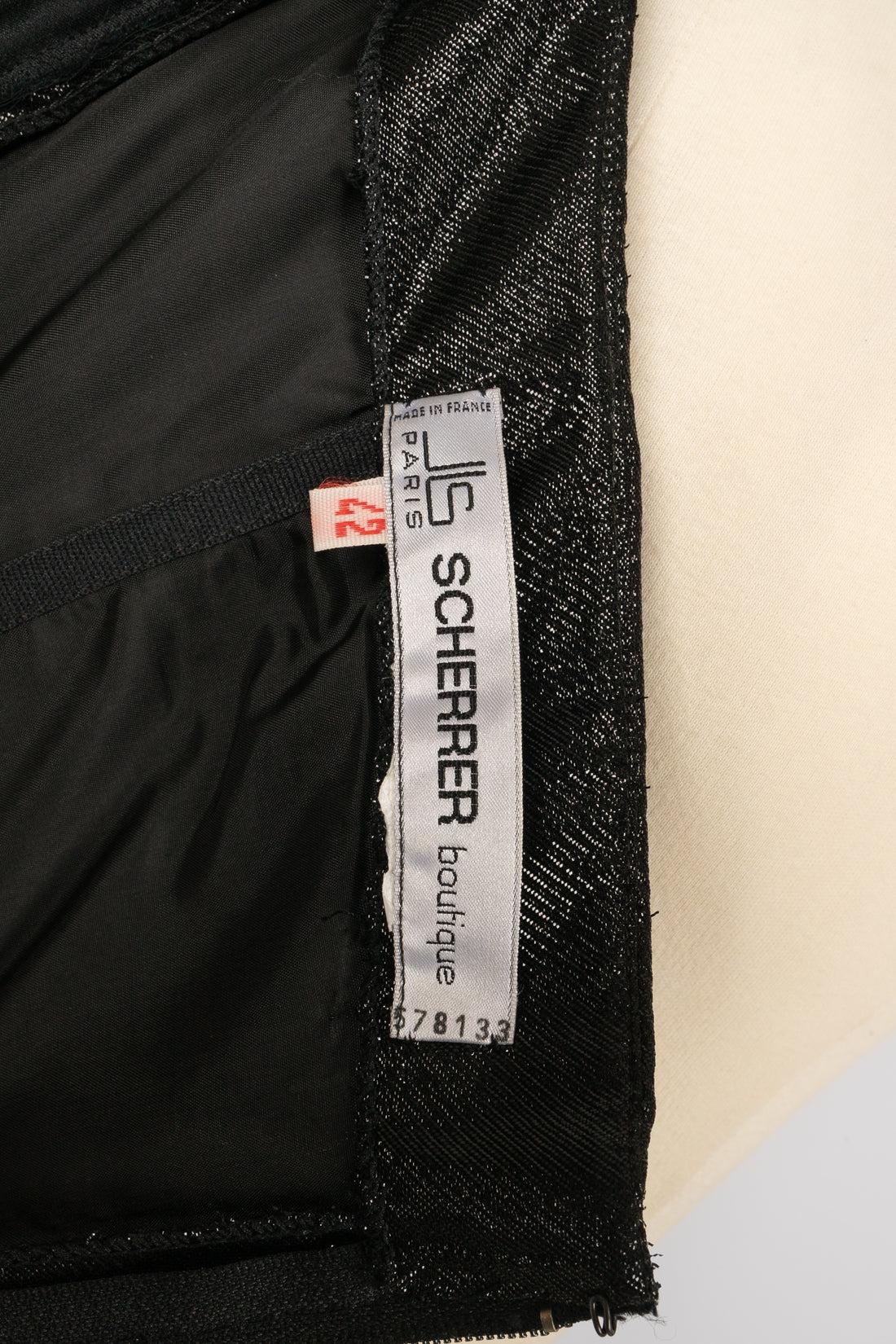 Jean Louis Scherrer Top bustier noir à effet métallisé en vente 3