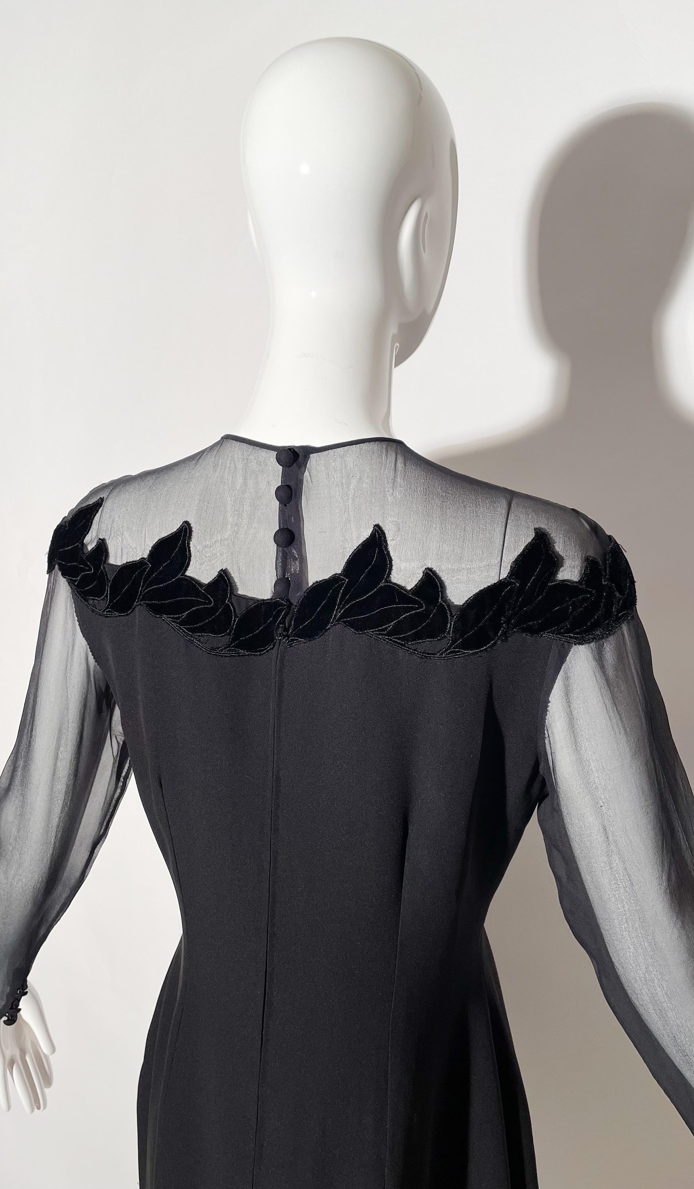 Jean-Louis Scherrer - Vestito da cocktail in rete nera in vendita 2