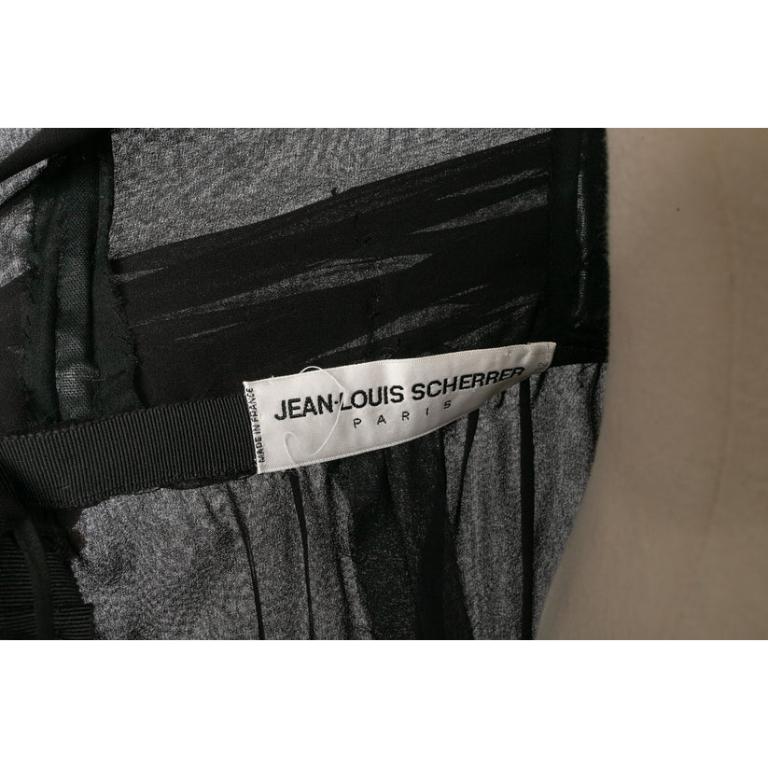 Combinaison haute couture Jean-Louis Scherrer en mousseline noire en vente 7