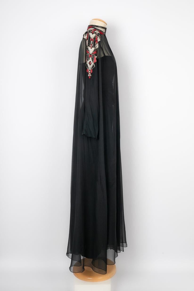 Combinaison haute couture Jean-Louis Scherrer en mousseline noire Pour femmes en vente