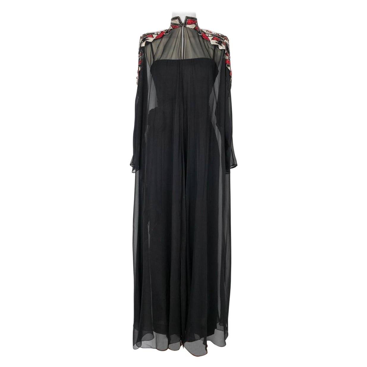 Jean-Louis Scherrer Tuta in mussola nera Haute Couture