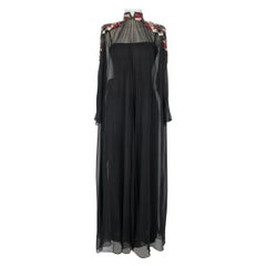 Jean-Louis Scherrer Schwarzer Muslin-Overall Haute Couture