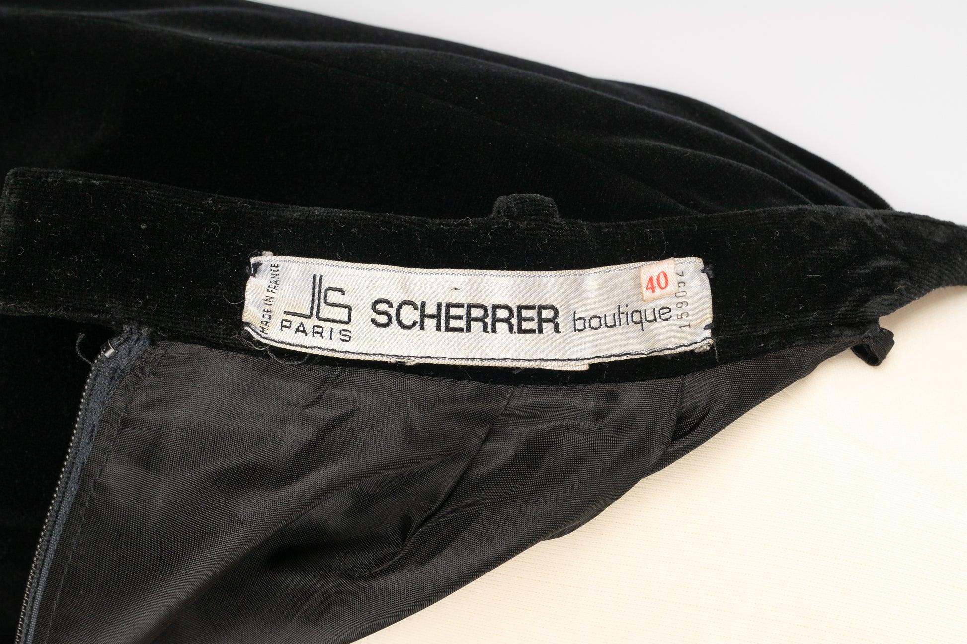Jean-Louis Scherrer Black Velvet Skirt For Sale 2