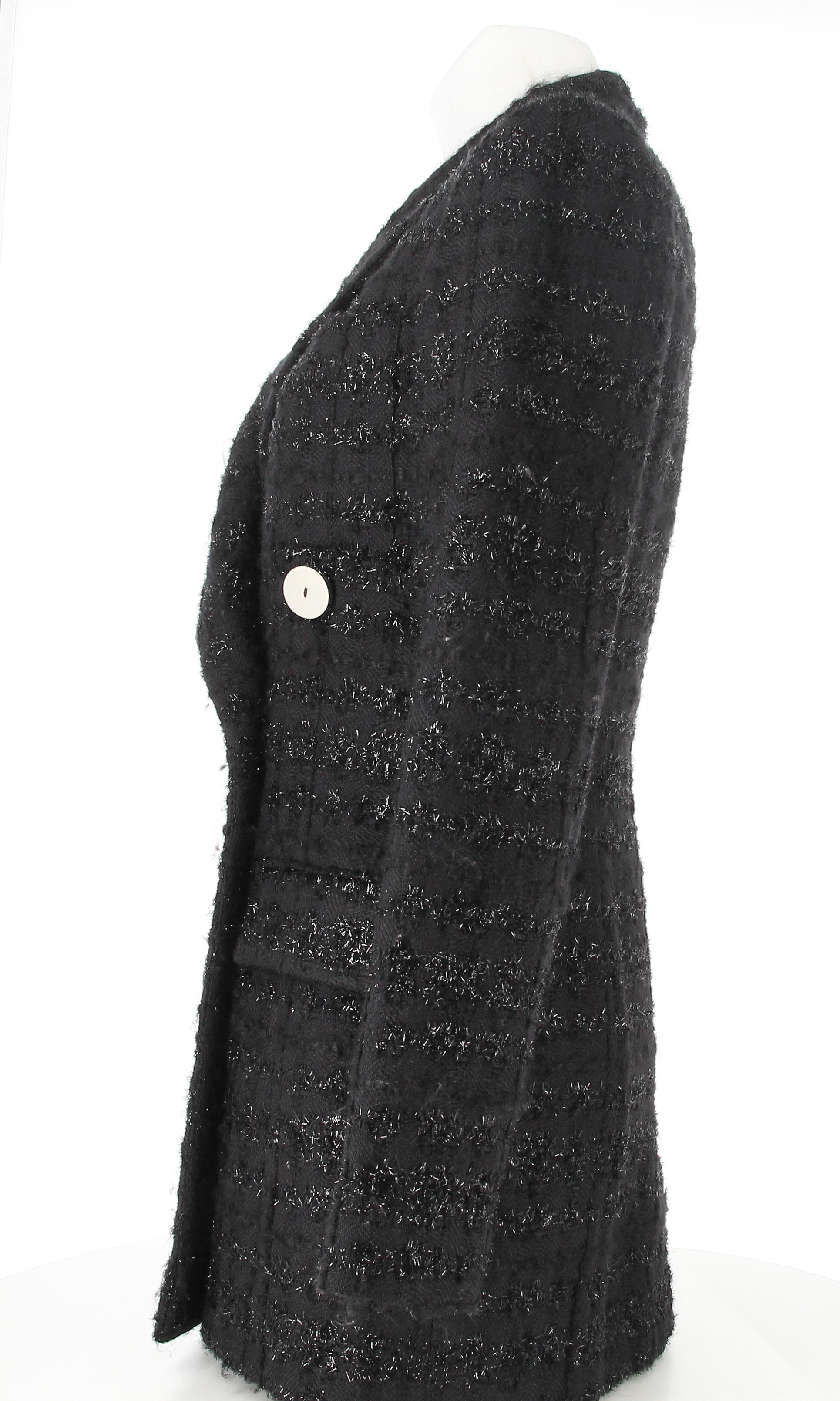 Women's Jean-Louis Scherrer Black Viscose Wool Tailored Jacket For Sale
