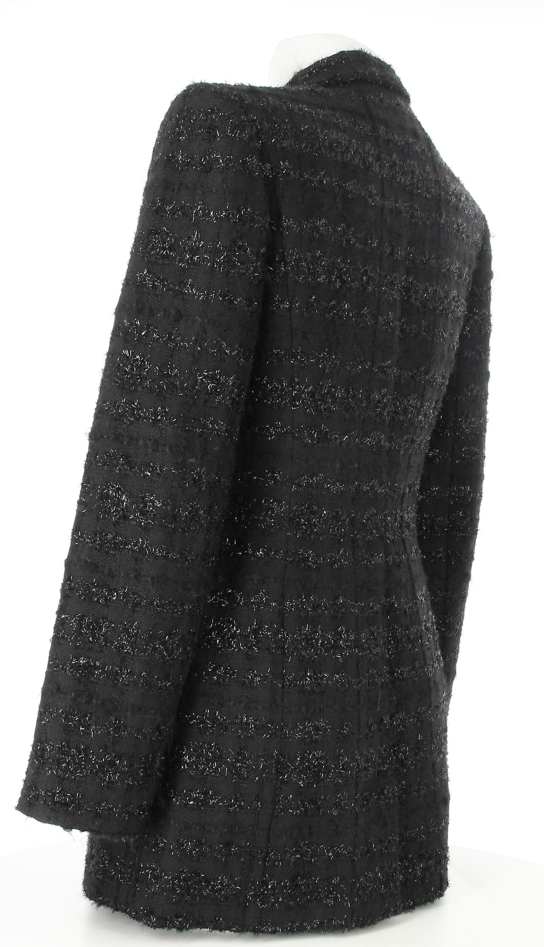 Jean-Louis Scherrer Black Viscose Wool Tailored Jacket For Sale 1