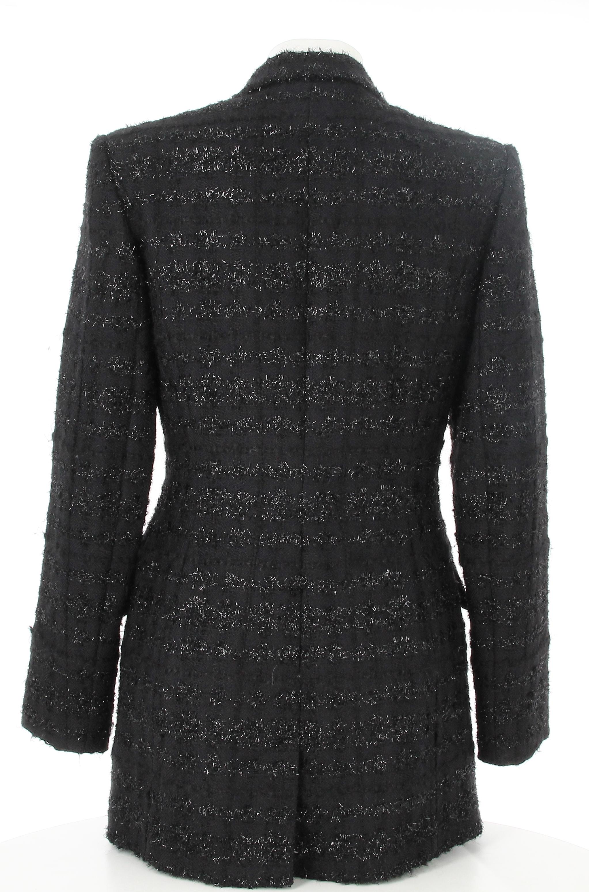 Jean-Louis Scherrer Black Viscose Wool Tailored Jacket For Sale 2