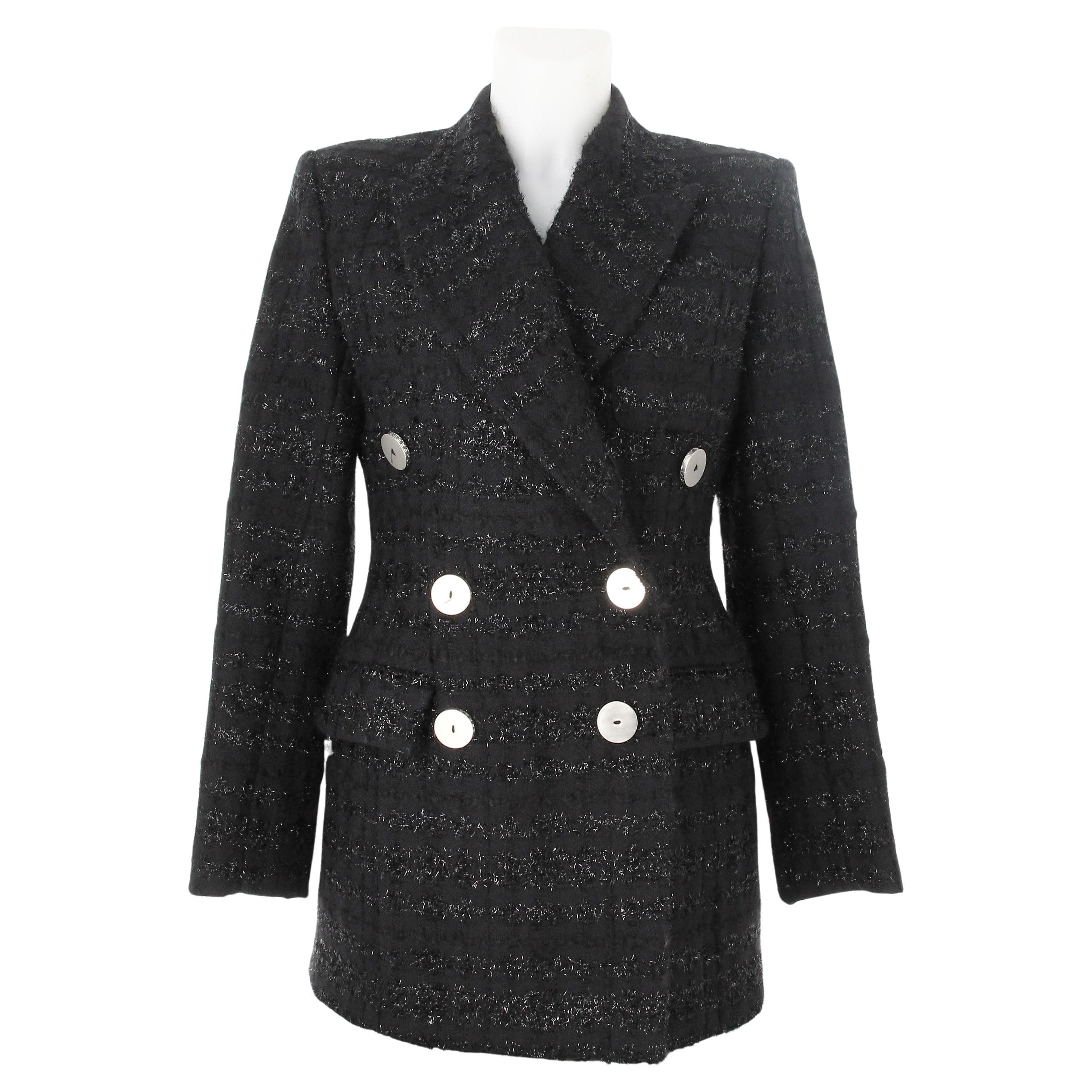 Jean-Louis Scherrer Black Viscose Wool Tailored Jacket For Sale