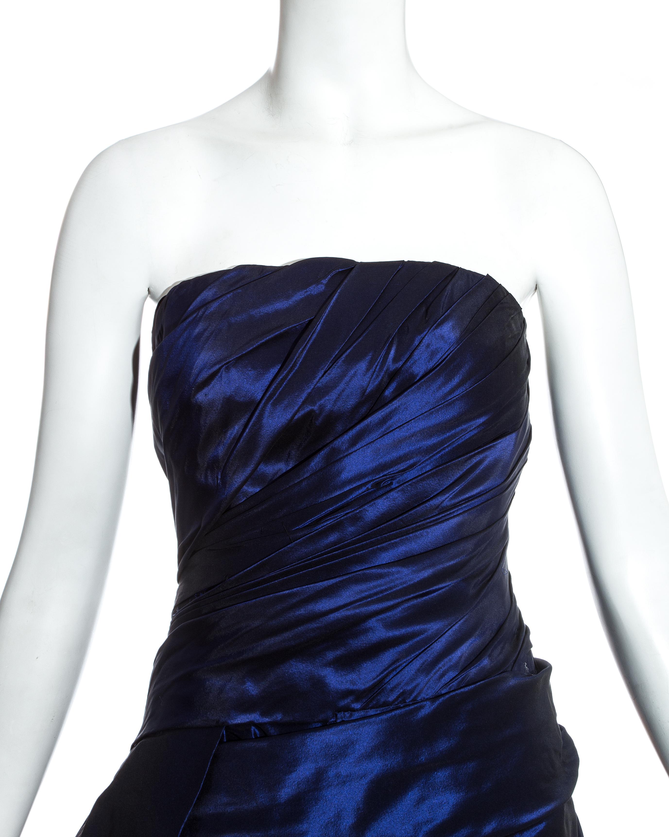 blue taffeta dress