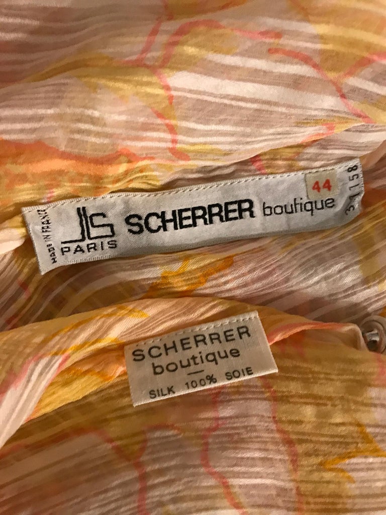 Jupe Longue Vintage JEAN LOUIS SCHERRER BOUTIQUE - Taille 34/36 - Soie Multicolore - Occasion Très Bon état