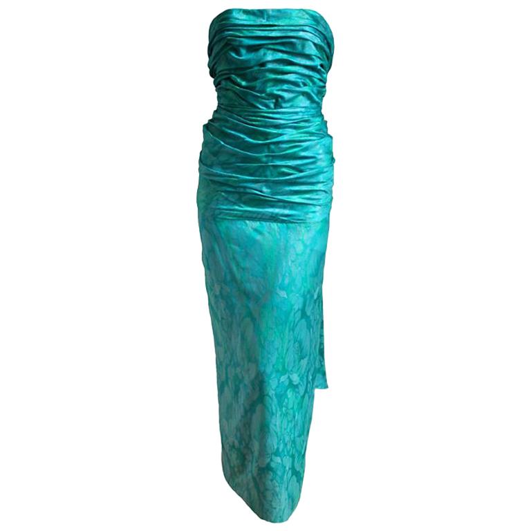 JEAN-LOUIS SCHERRER Boutique numbered silk ruched gown For Sale at 1stDibs