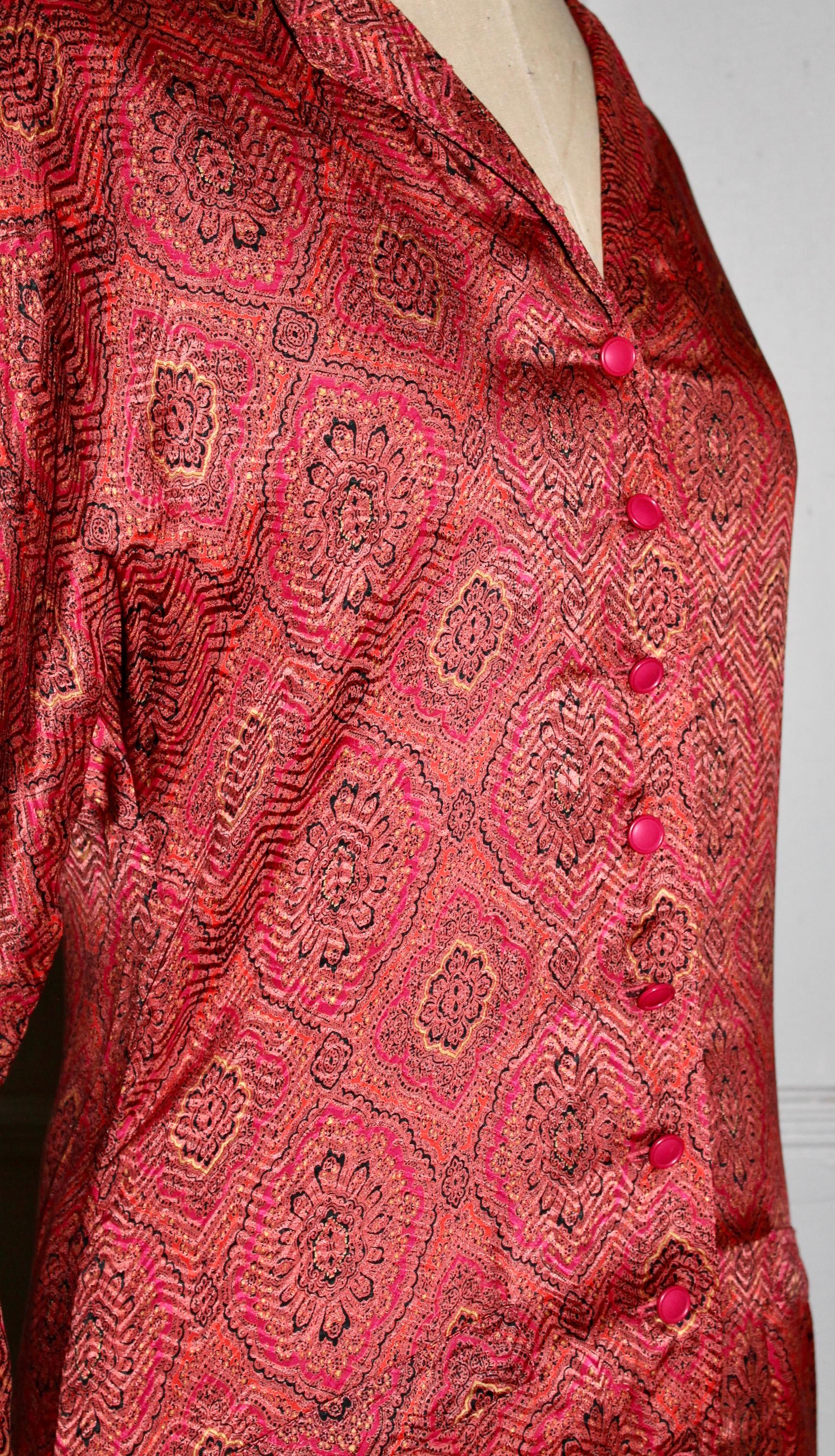 Women's Jean-Louis Scherrer Boutique Paris Paisley Silk Day Dress For Sale