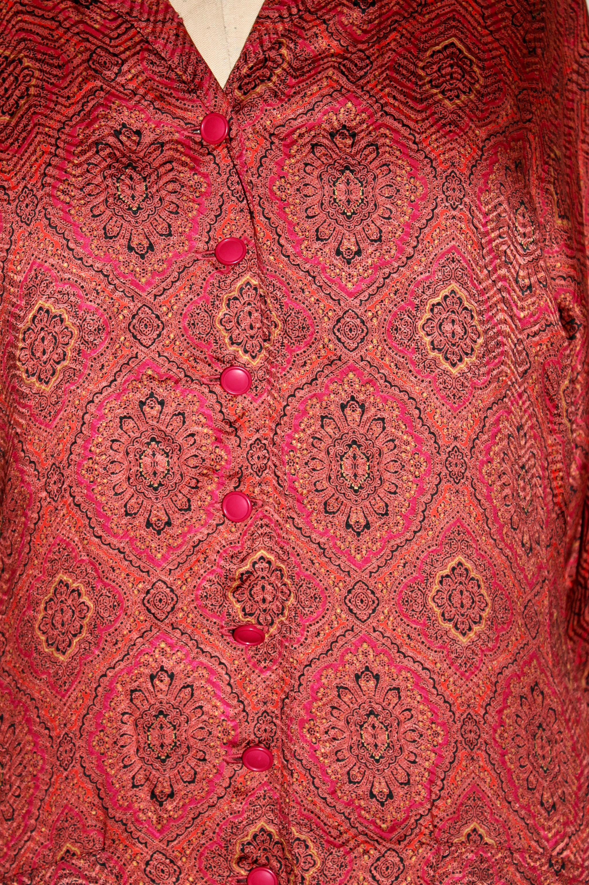 Jean-Louis Scherrer Boutique Paris Paisley-Seiden-Tageskleid mit Paisleymuster im Angebot 3