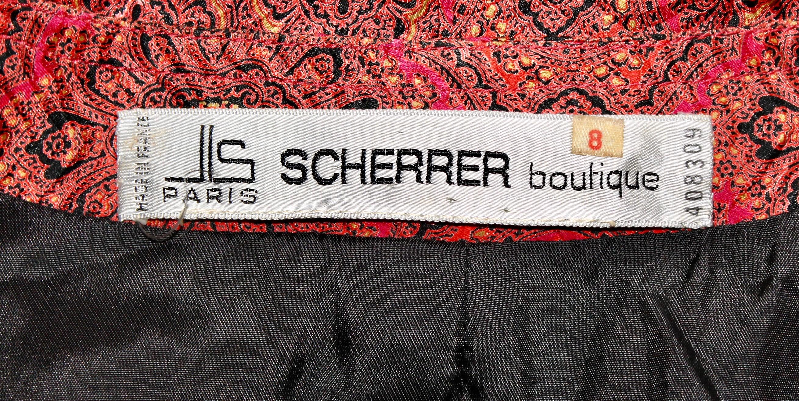 Jean-Louis Scherrer Boutique París Paisley Vestido de día de seda en venta 4