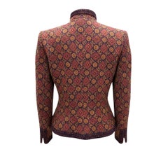 Jean-Louis Scherrer Boutique Vintage 1980s Jacquard Mao Collar Jacket