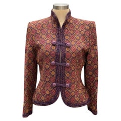 Jean-Louis Scherrer Boutique Vintage 1980 Jacquard Mao Collar Jacket