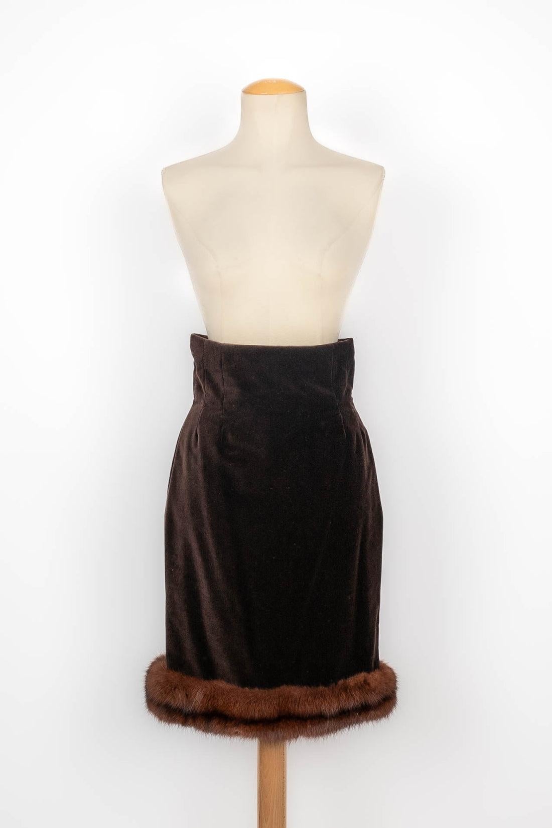 Jean-Louis Scherrer Couture Fur and Velvet Suit 1