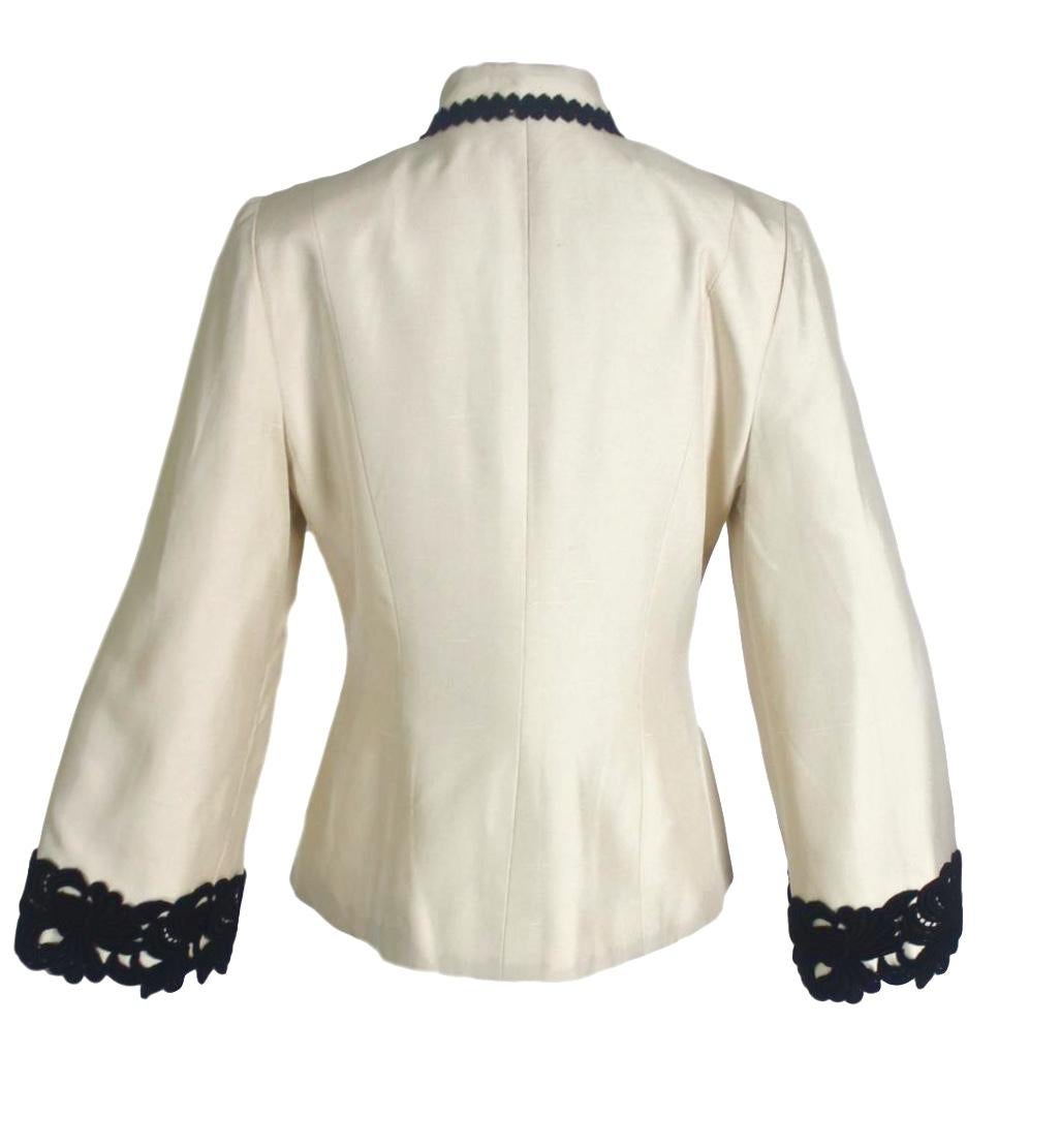 Beige Jean-Louis Scherrer Couture Silk Jacket For Sale