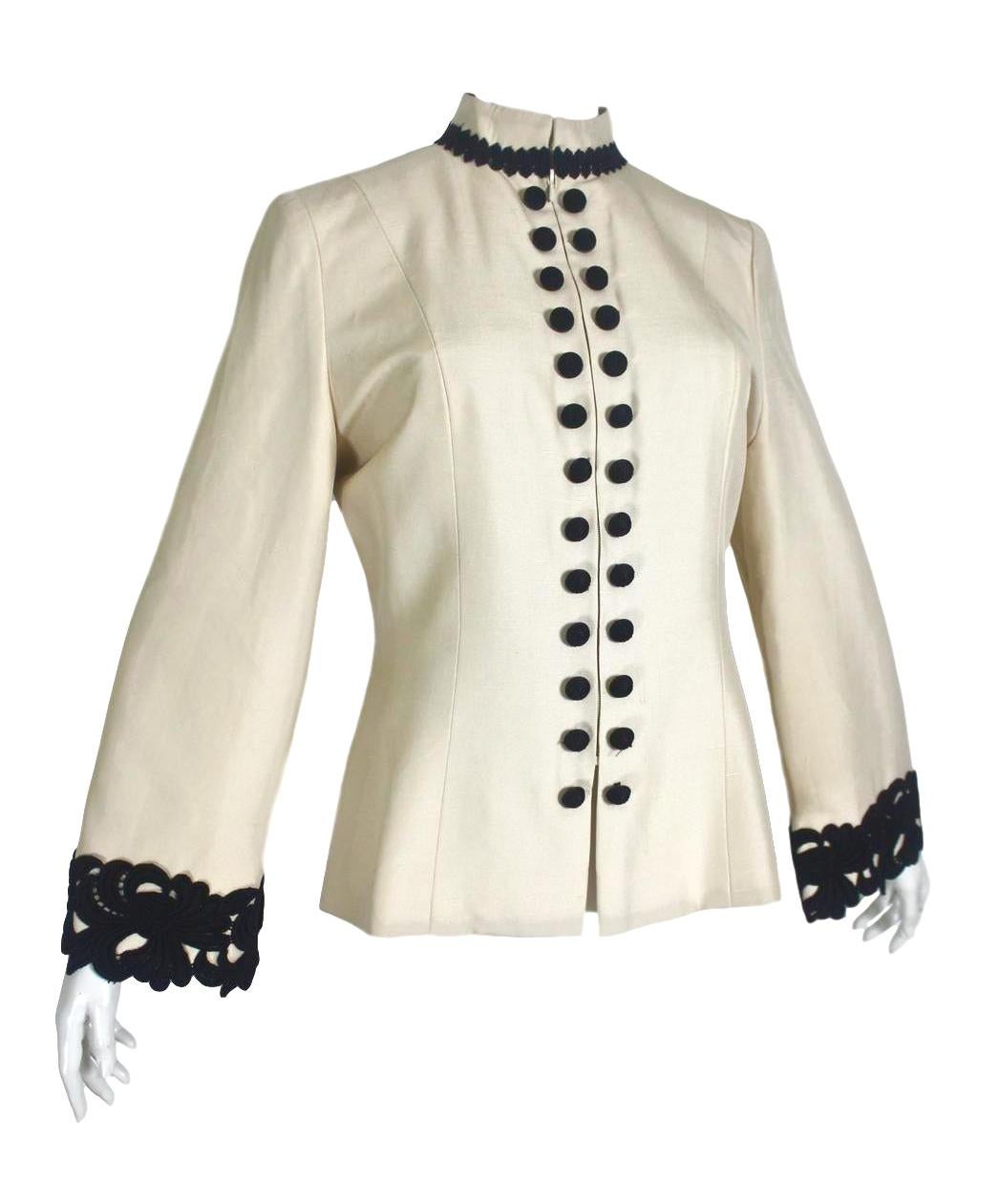 Jean-Louis Scherrer Couture Silk Jacket In Good Condition For Sale In Bath, GB