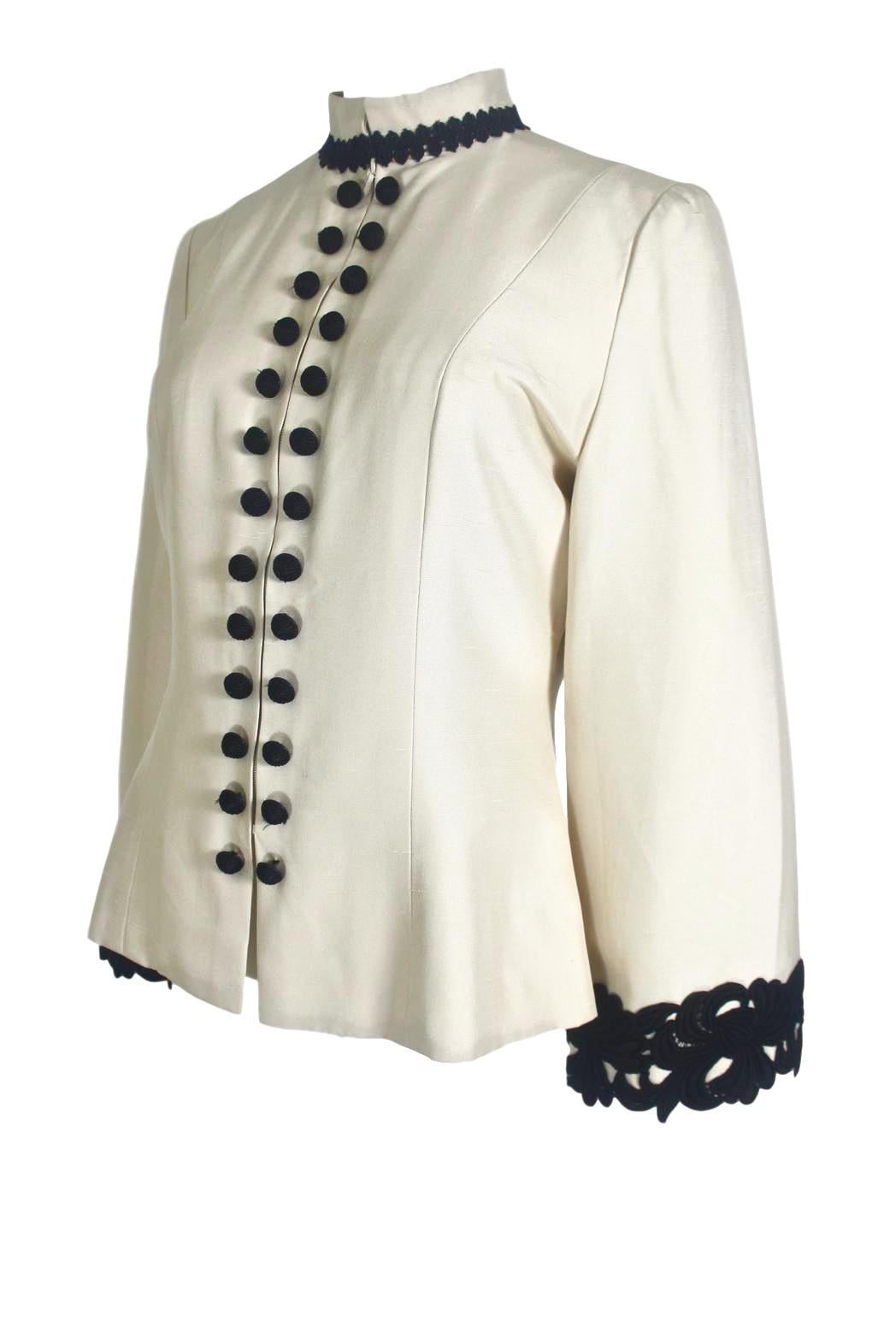 Jean-Louis Scherrer Couture Silk Jacket For Sale 1