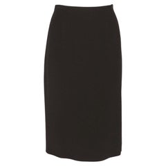 Jean-Louis Scherrer dark grey midi straight 90s skirt
