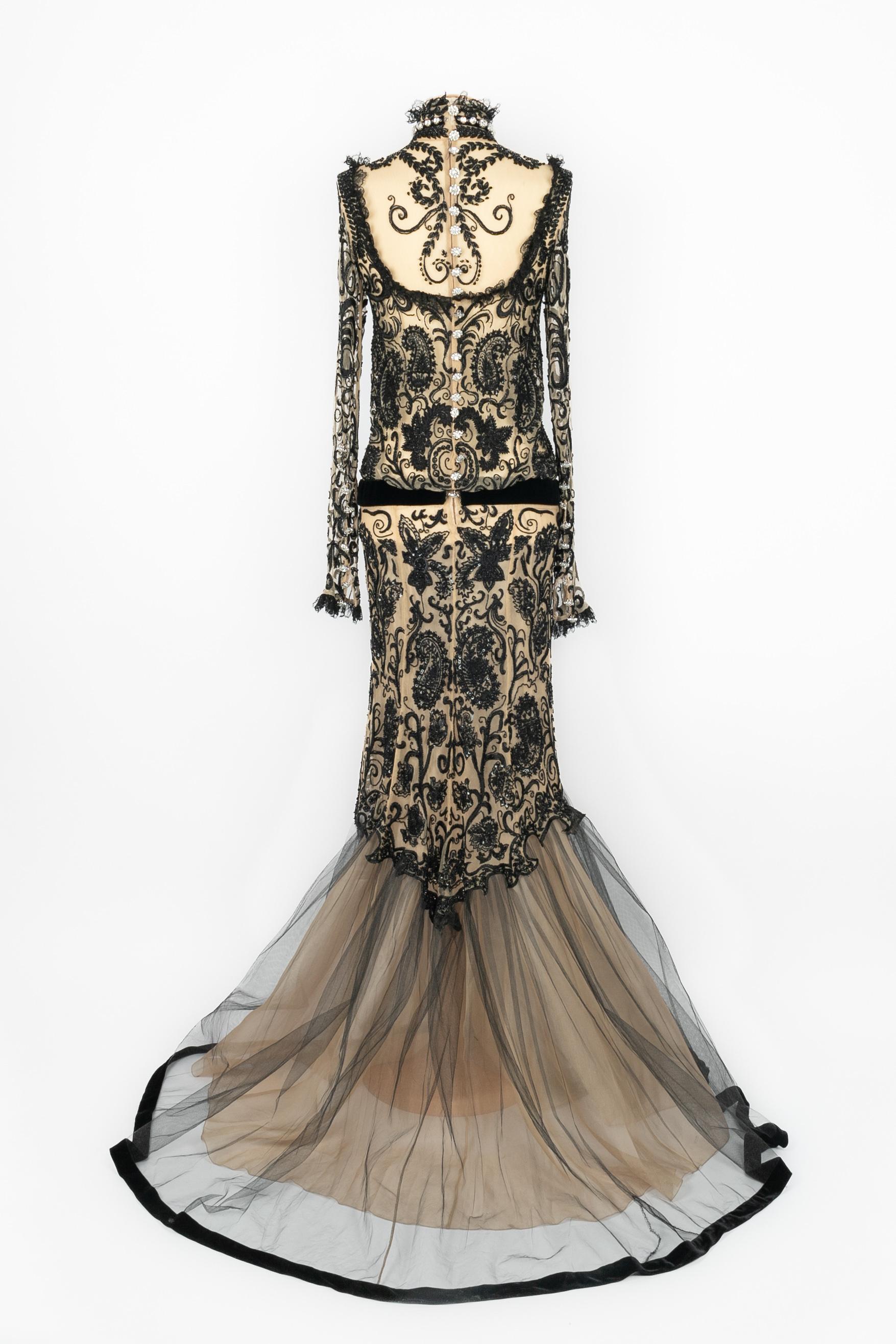 Abito Jean-Louis Scherrer Haute Couture inverno 2005 In condizioni ottime in vendita a SAINT-OUEN-SUR-SEINE, FR