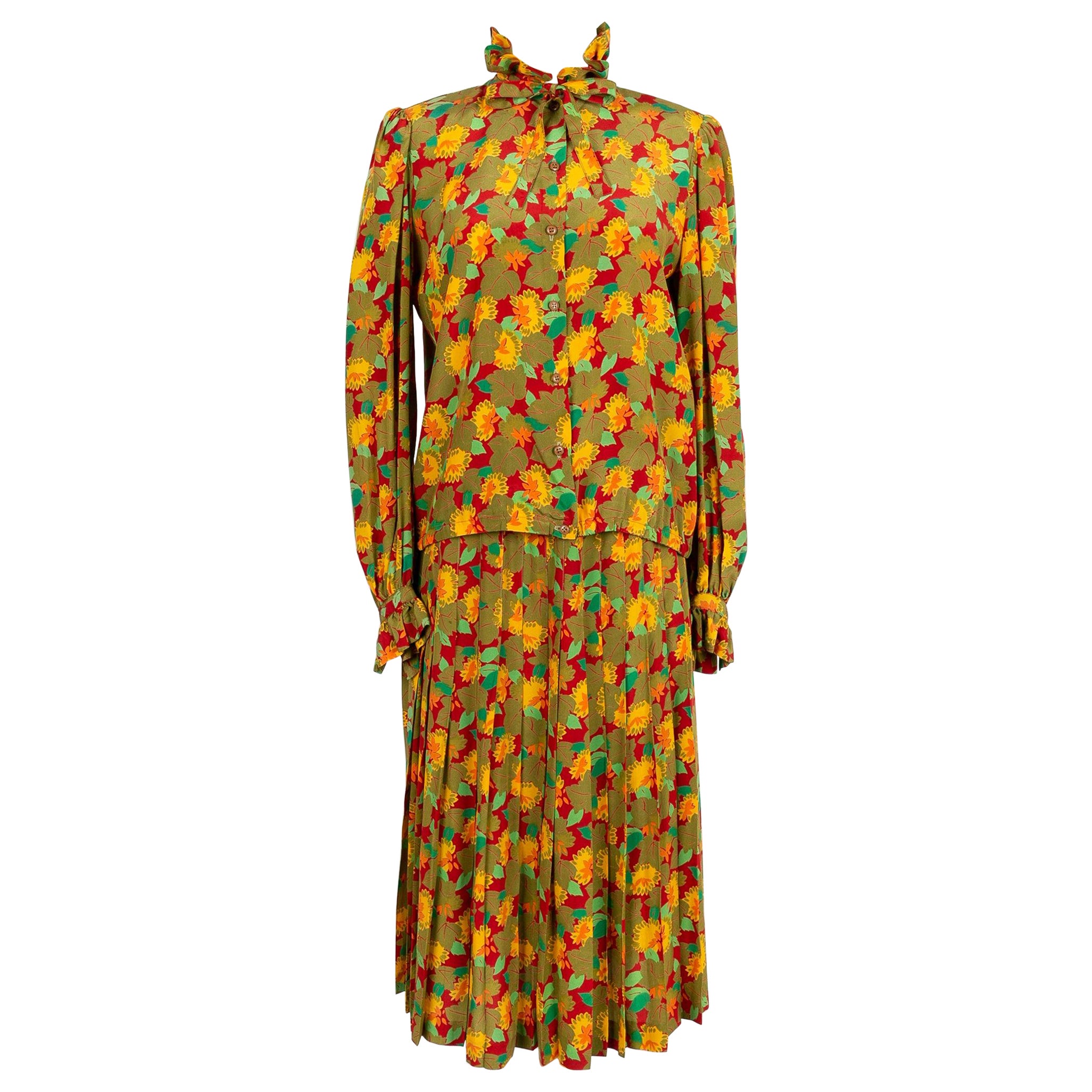 Jean-Louis Scherrer Set composto da camicia e gonna di seta