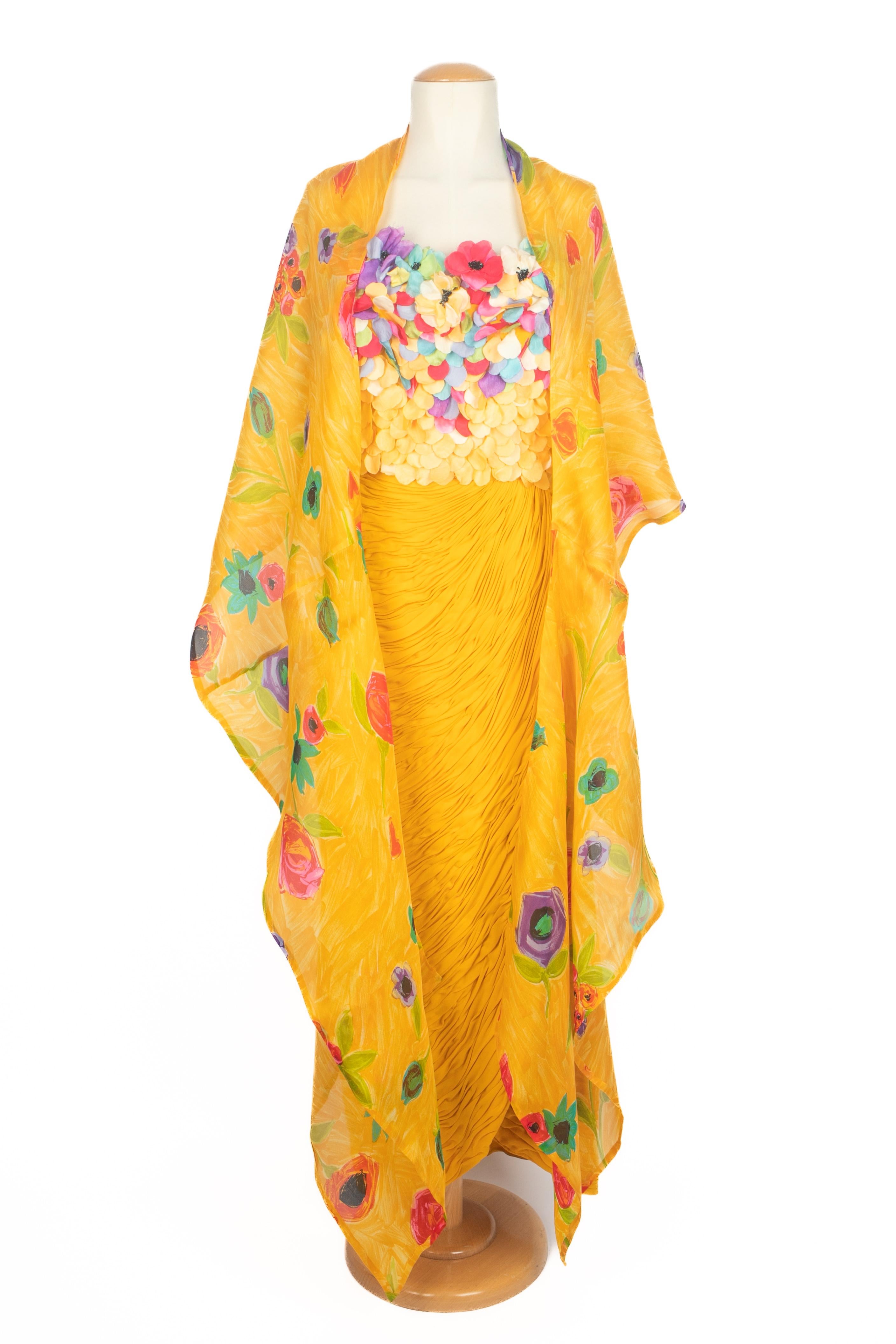 JEAN LOUIS COUTURE robe à fleurs Haute Couture en vente 4