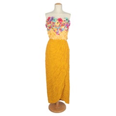 Vintage Jean-Louis Scherrer flower dress Haute Couture