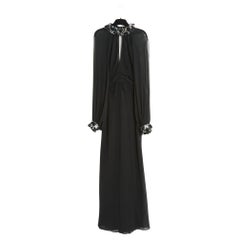 Jean Louis Scherrer FR40 Black Silk Crepe Maxi Dress