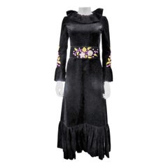 Jean-Louis Scherrer French Couture Black Velvet Dress Circa 1990