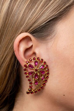Jean-louis Scherrer Gilted Metal Clip-on Earrings