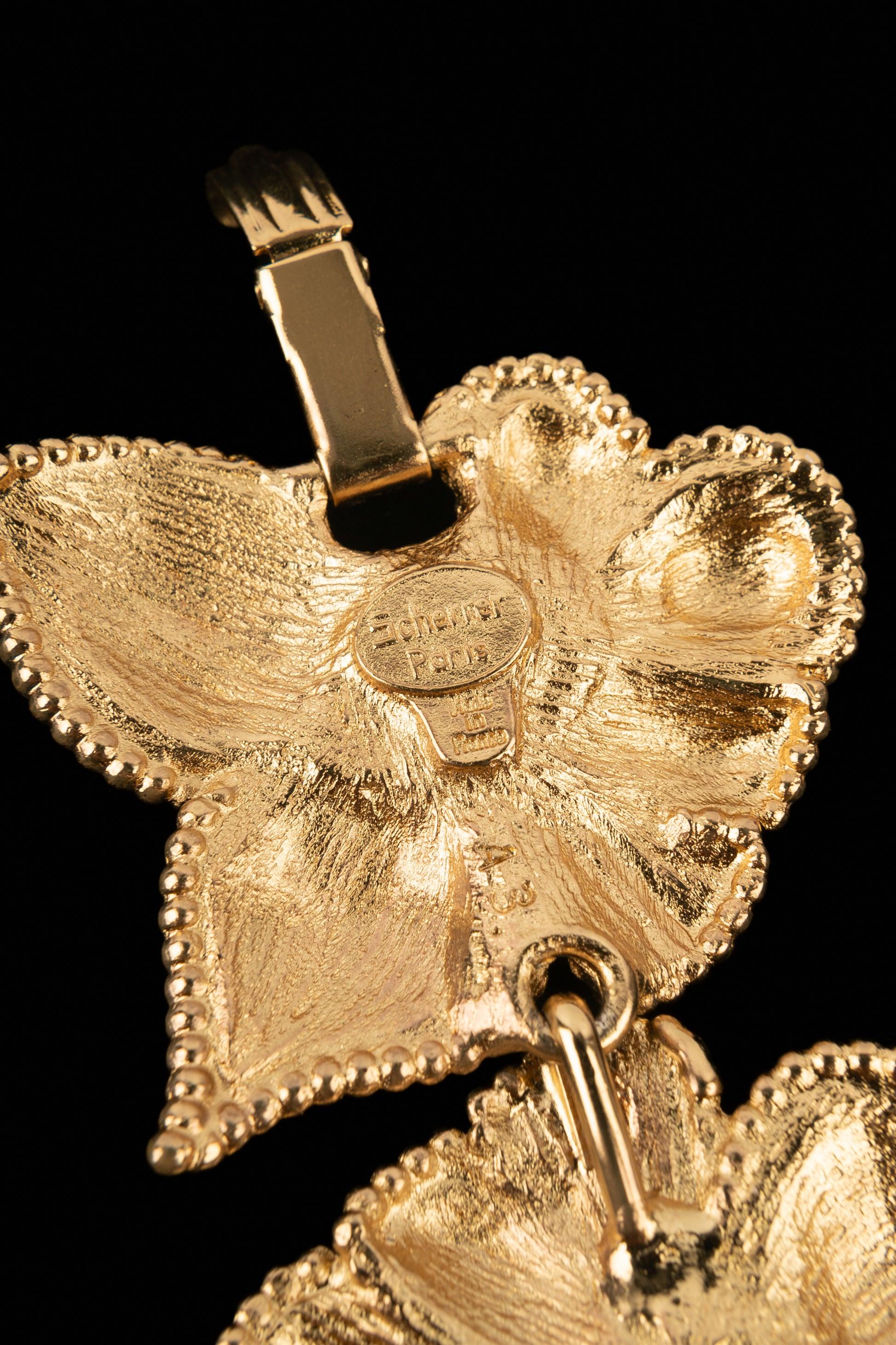 Jean-Louis Scherrer Golden Metal Articulated Bracelet For Sale 1