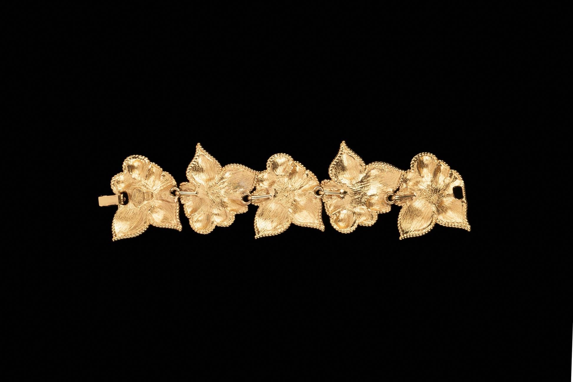 Jean-Louis Scherrer Golden Metal Articulated Bracelet For Sale 2