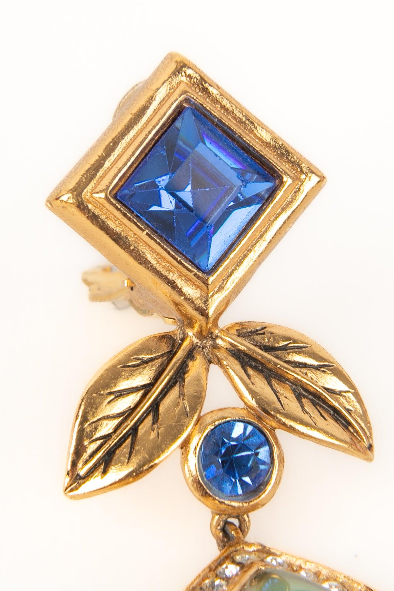 Orecchini a clip in metallo dorato Jean Louis Scherrer in vendita 3
