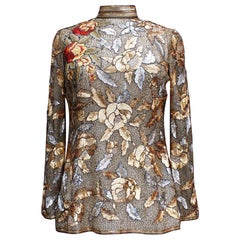 Jean-Louis Scherrer Haut haute couture en mousseline de soie avec paillettes