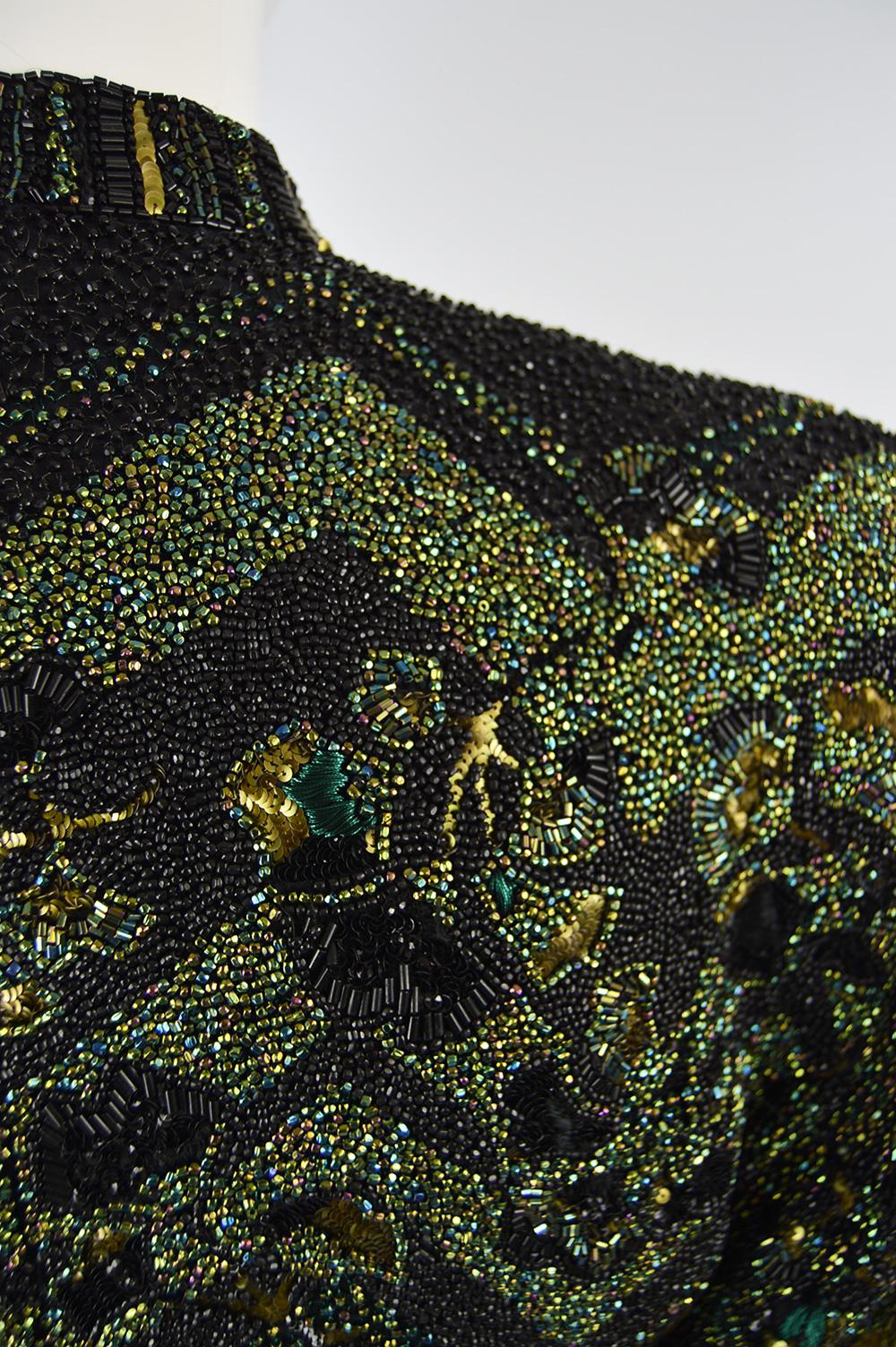 Jean Louis Scherrer Haute Couture Hand Beaded Embroidered & Sequin Jacket, 1980s For Sale 1