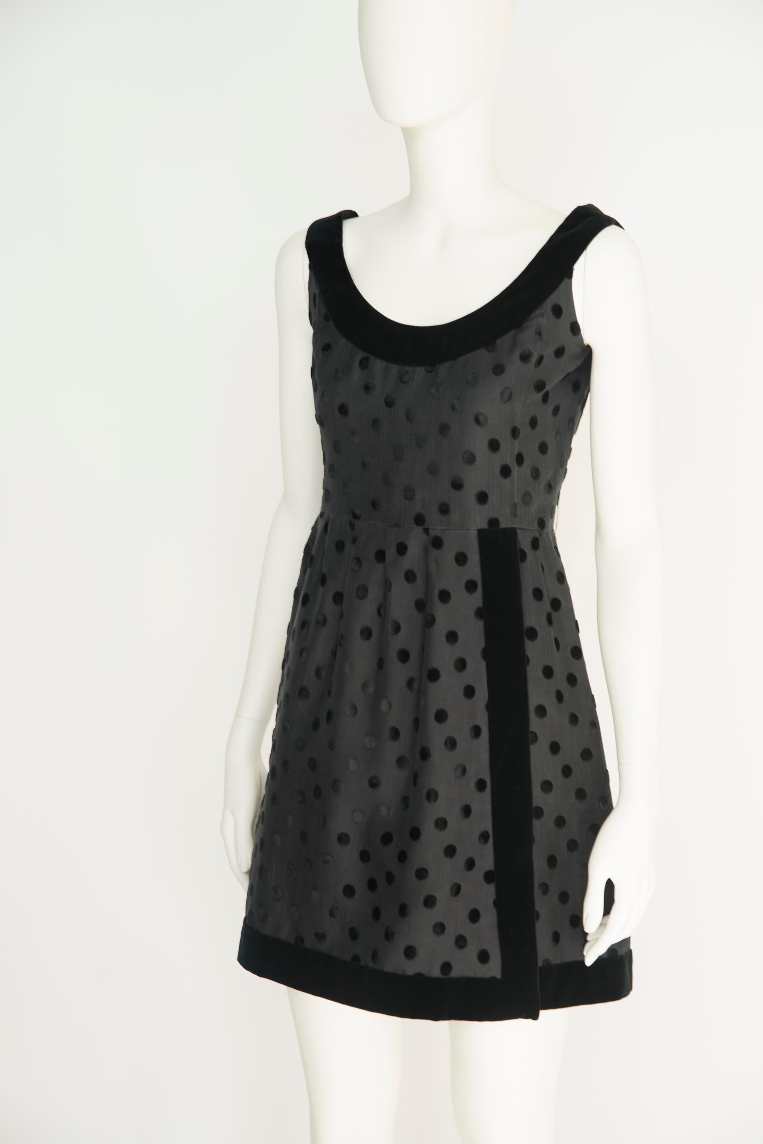 Jean Louis Scherrer Haute Couture Little Black Dress In Good Condition For Sale In Geneva, CH