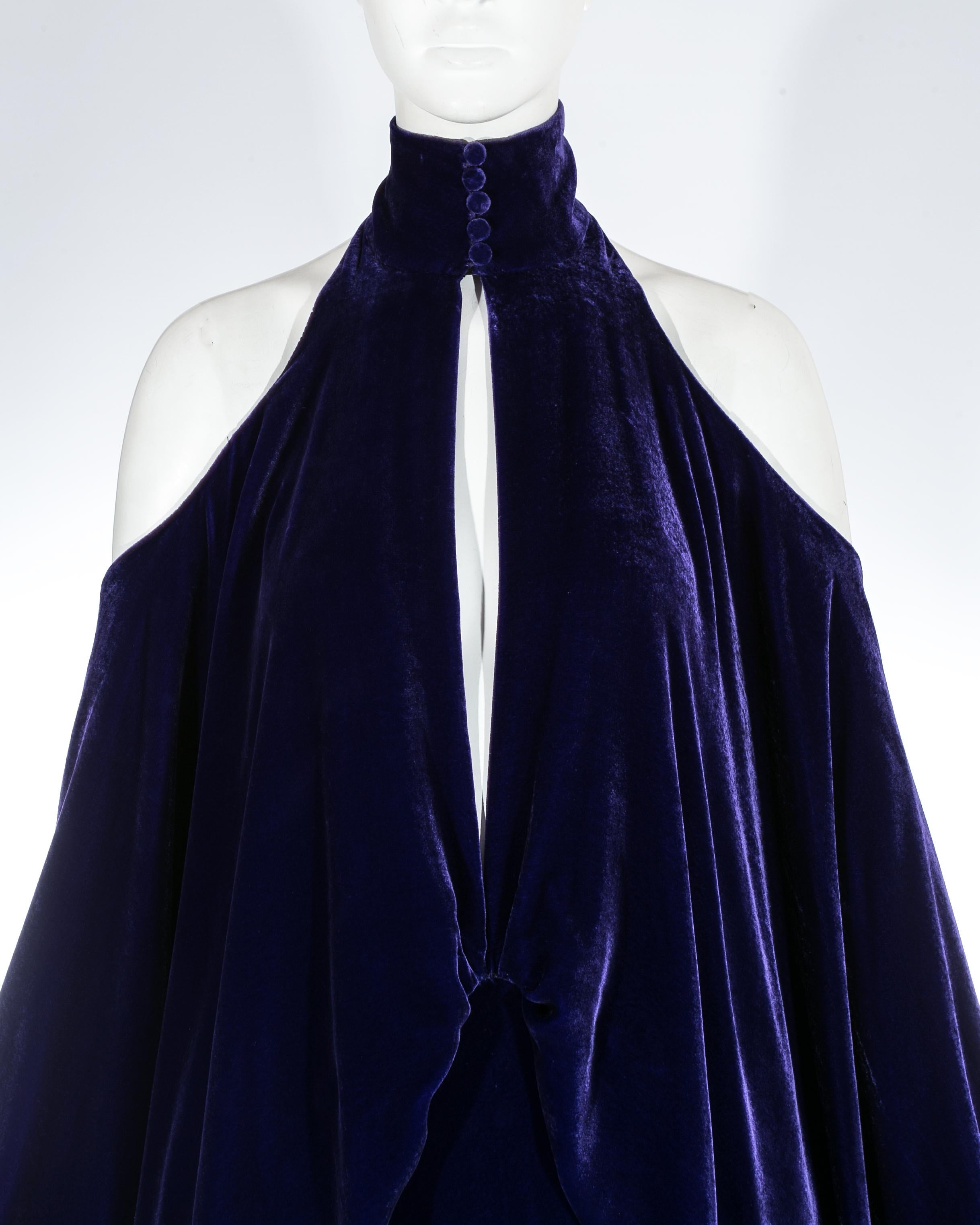 Women's Jean Louis Scherrer Haute Couture purple velvet evening dress, A/W 2005