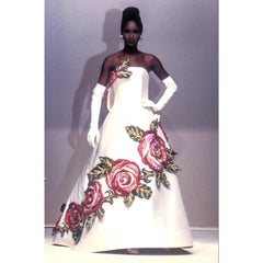 Jean-Louis Scherrer Ivory Silk Dress Haute Couture, 1993