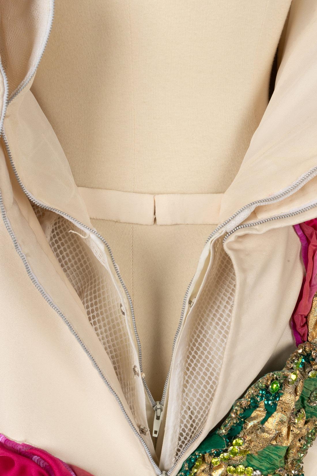 Jean-Louis Scherrer Ivory Silk Dress Haute Couture, 1993 For Sale 5