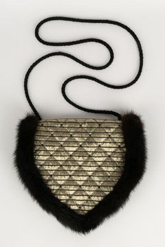 Jean-Louis Scherrer Lamé and Fur Pouch