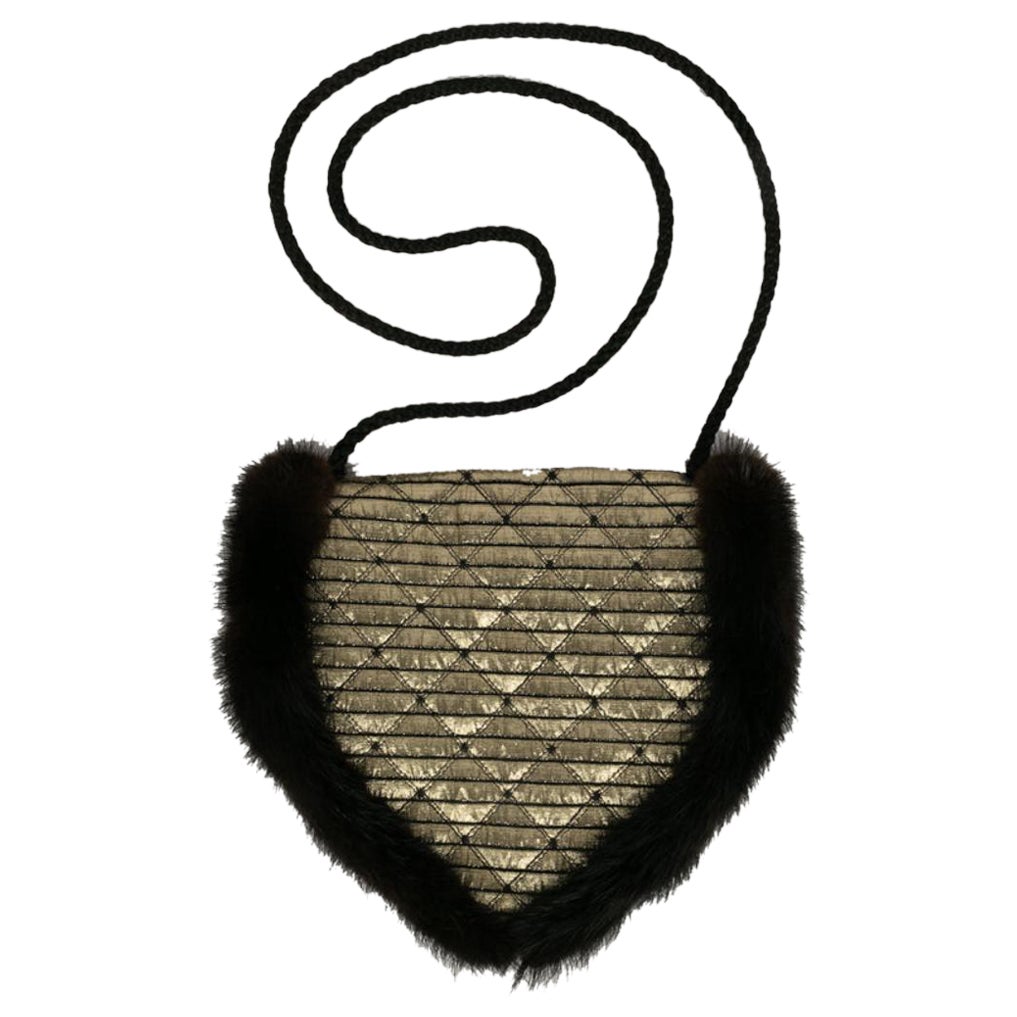 Jean-Louis Scherrer Bolsa de piel y lamé