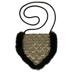 Jean-Louis Scherrer Lamé and Fur Pouch
