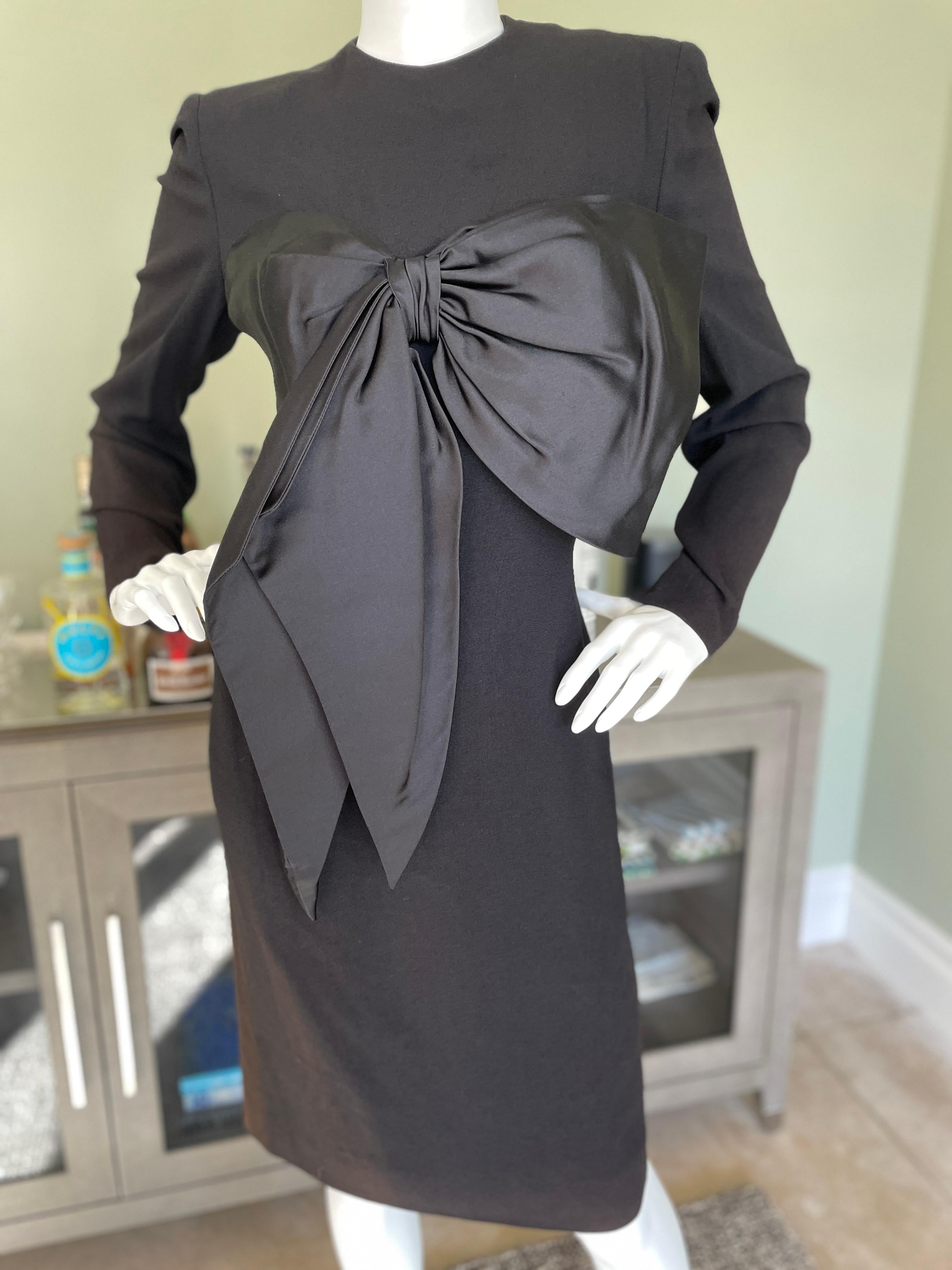 Women's Jean-Louis Scherrer Numbered Demi Couture Vintage Little Black Dress w Big Bow For Sale